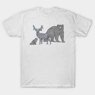 Winter Woodland Animals Xmas T-Shirt